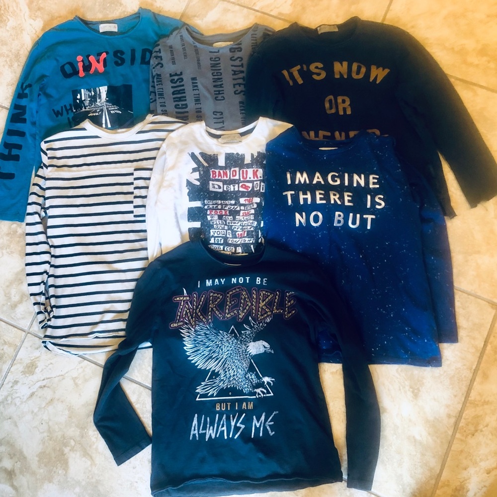 7 ZARA boys size 8 or 128 cm graphic tees